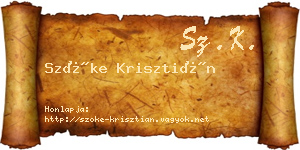 Szőke Krisztián névjegykártya